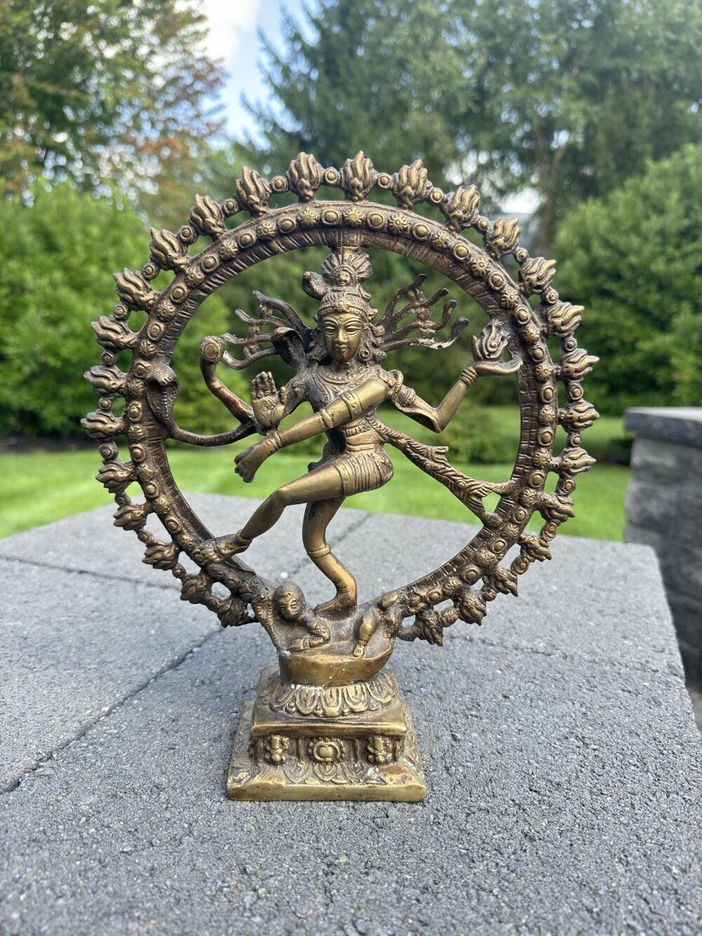 Vintage Shiva Nataraja Brass Statue Sculpture Home Decor Fine Art Yoga 11.25”